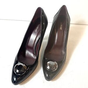 Botkier Womens Black Patent Leather Pointed Toe Studded Pumps Shoes EU 40 US 9.5